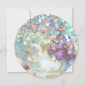 Elegant holographic Glitter Moderne Gold Marble Save The Date (Achterkant)