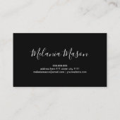 Elegant Holographic Glitter Nail Artist Black Visitekaartje (Achterkant)