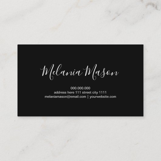 Elegant Holographic Glitter Nail Artist Black Visitekaartje (Achterkant)