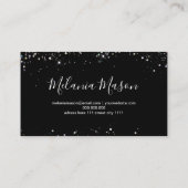 Elegant Holographic Glitter Nail Artist Black Visitekaartje (Achterkant)