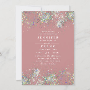 Elegant holographic Glitter Sparkles Dusty Roos Kaart
