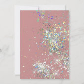 Elegant holographic Glitter Sparkles Dusty Roos Kaart (Achterkant)