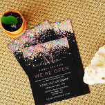 Elegant Holographic Glitter We zijn Open Salon Bla Flyer<br><div class="desc">Elegant modern holografisch glitter We zijn open Salon Black Flyer</div>