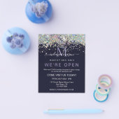 Elegant Holographic Glitter We zijn open Salon Blu Flyer (Enkel)