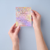 Elegant Holographic Glitter We zijn open Salon Chi Flyer (Hand)