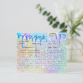 Elegant holographic Gold Glitter Drift Recipe Kaar (Staand voorkant)