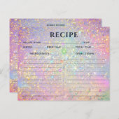 Elegant holographic Gold Pink Glitter Recipe Kaart (Voorkant / Achterkant)