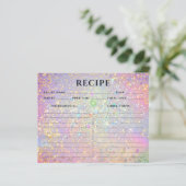 Elegant holographic Gold Pink Glitter Recipe Kaart (Staand voorkant)