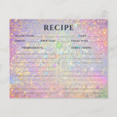 Elegant holographic Gold Pink Glitter Recipe Kaart (Voorkant)