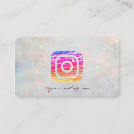 Elegant Holographic Iridescent OpaI Instagram Visitekaartje (Voorkant)