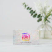 Elegant Holographic Iridescent OpaI Instagram Visitekaartje (Staand voorkant)