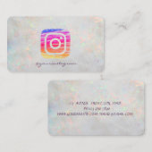 Elegant Holographic Iridescent OpaI Instagram Visitekaartje (Voorkant / Achterkant)