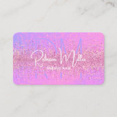 Elegant Holographic Iridescent Pink Business Card Visitekaartje (Voorkant)