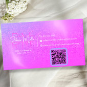 Elegant Holographic Iridescent Pink Business Card Visitekaartje