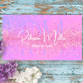 Elegant Holographic Iridescent Pink Business Card Visitekaartje