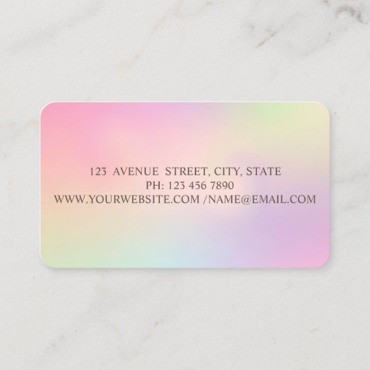 Elegant holographic, Lashes, Glitter Drivers Visitekaartje (Achterkant)