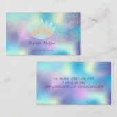 Elegant Holographic Lotus Confetti Yoga Instructor Visitekaartje (Voorkant / Achterkant)