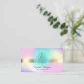 Elegant Holographic Lotus Yoga Glitter Girl Visitekaartje (Staand voorkant)
