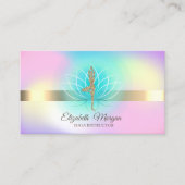 Elegant Holographic Lotus Yoga Glitter Girl Visitekaartje (Voorkant)