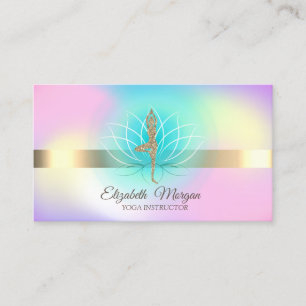 Elegant Holographic Lotus Yoga Glitter Girl Visitekaartje