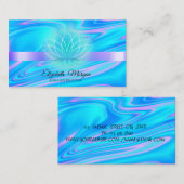 Elegant Holographic Lotus Yoga Instructor Visitekaartje (Voorkant / Achterkant)