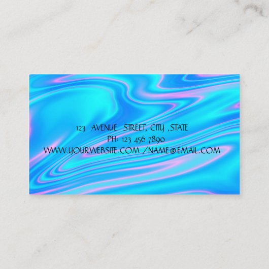 Elegant Holographic Lotus Yoga Instructor Visitekaartje (Achterkant)