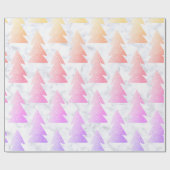 Elegant holographic marble kerstboompatroon cadeaupapier (Vlak)