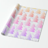 Elegant holographic marble kerstboompatroon cadeaupapier (Uitgerold)