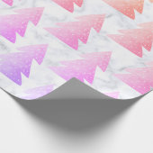 Elegant holographic marble kerstboompatroon cadeaupapier (Hoek)