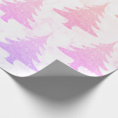 Elegant Holographic Marmer-kerstboom Cadeaupapier (Hoek)