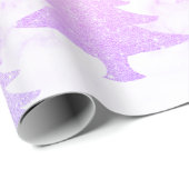 Elegant Holographic Marmer-kerstboom Cadeaupapier (Rol Hoek)