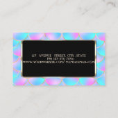 Elegant holographic Mermaid Scales Black Lijst Visitekaartje (Achterkant)
