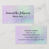 Elegant holographic minimalist Makeup Artist Visitekaartje (Voorkant / Achterkant)