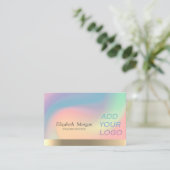 Elegant holographic Ombre Voeg je Logo toe Visitekaartje (Staand voorkant)