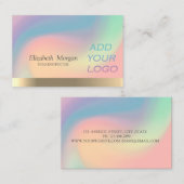 Elegant holographic Ombre Voeg je Logo toe Visitekaartje (Voorkant / Achterkant)
