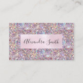 Elegant Holographic Paars Glitter Makeup Artist Visitekaartje (Voorkant)