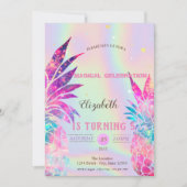 Elegant Holographic Pineappel Kaart (Voorkant)