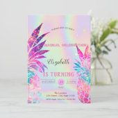 Elegant Holographic Pineappel Kaart (Staand voorkant)