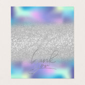 Elegant Holographic Silver Bokeh Hartelijk dank Visitekaartje (Buitenkant ongevouwen)