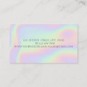 Elegant Holographic Silver Glitter Headphone DJ Visitekaartje (Achterkant)