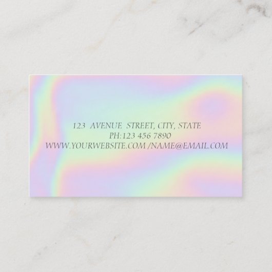 Elegant Holographic Silver Glitter Headphone DJ Visitekaartje (Achterkant)