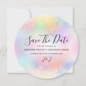 Elegant Holographic Sparkles Glitter Dust Chic Save The Date (Voorkant)