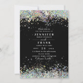 Elegant holographic Sparkly Glitter Black Modern Kaart (Voorkant)