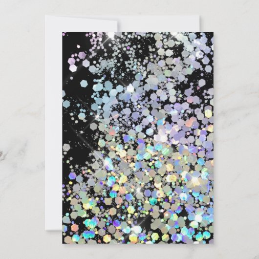 Elegant holographic Sparkly Glitter Black Modern Kaart (Achterkant)