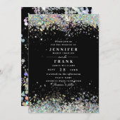 Elegant holographic Sparkly Glitter Black Modern Kaart (Voorkant / Achterkant)