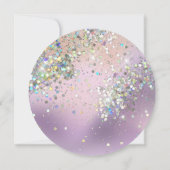 Elegant holographic Sparkly Glitter Modern Pastel Save The Date (Achterkant)