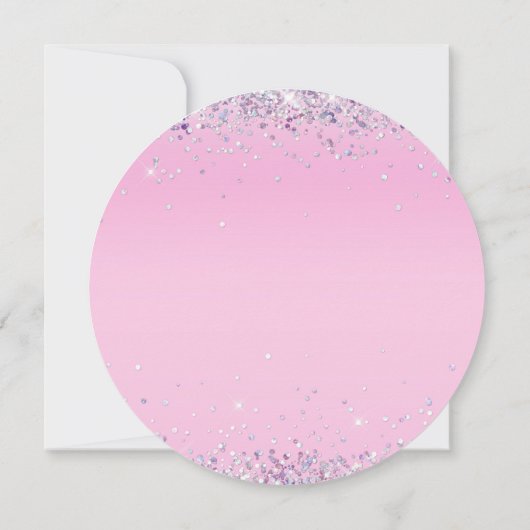 Elegant holographic Sparkly Glitter Modern Roze Save The Date (Achterkant)