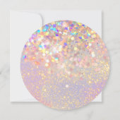 Elegant holographic Sparkly Glitter Modern Roze Save The Date (Achterkant)