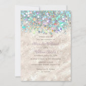 Elegant holographic Sparkly Glitter Moderne Ivory Kaart (Voorkant)
