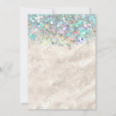 Elegant holographic Sparkly Glitter Moderne Ivory Kaart (Achterkant)